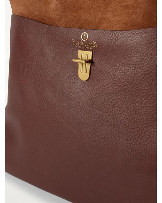 Bleu De Chauffe Brown Zoom Full-grain Leather Weekend Bag for men