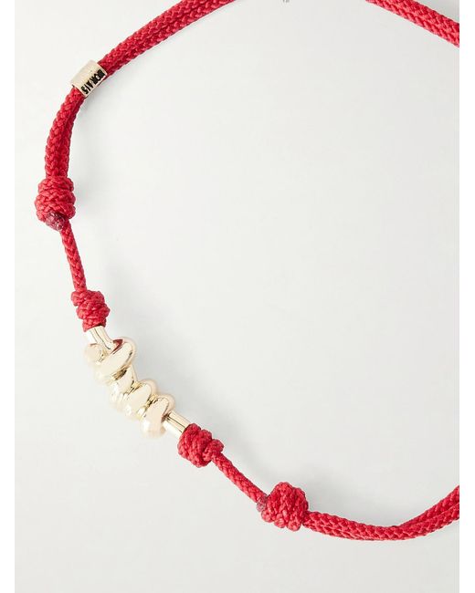 Luis Morais Red 14-Karat On A Cord Bracelet for men