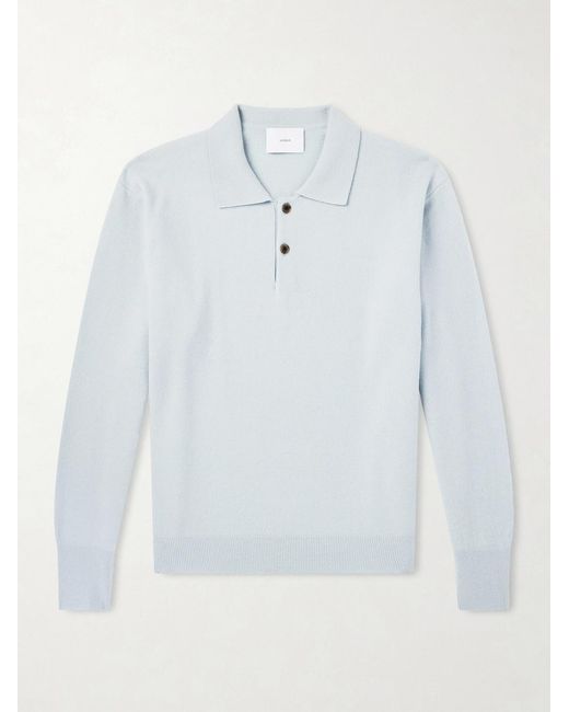Merino Wool Polo Shirt di Ssstein in Blue da Uomo