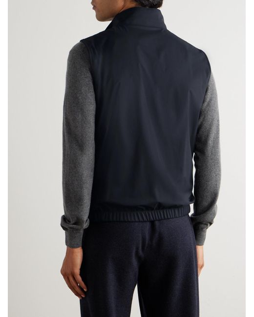 Loro Piana Blue Slim-fit Reversible Storm System® Windwishtm Twill And Wool Gilet for men