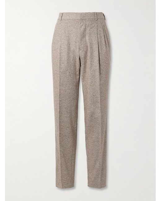 Umit Benan Natural Straight-Leg Wool And Cashmere-Blend Suit Trousers for men