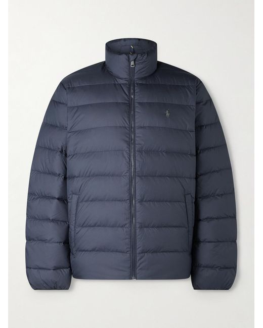 Polo Ralph Lauren Blue Logo-Embroidered Quilted Shell Down Jacket for men