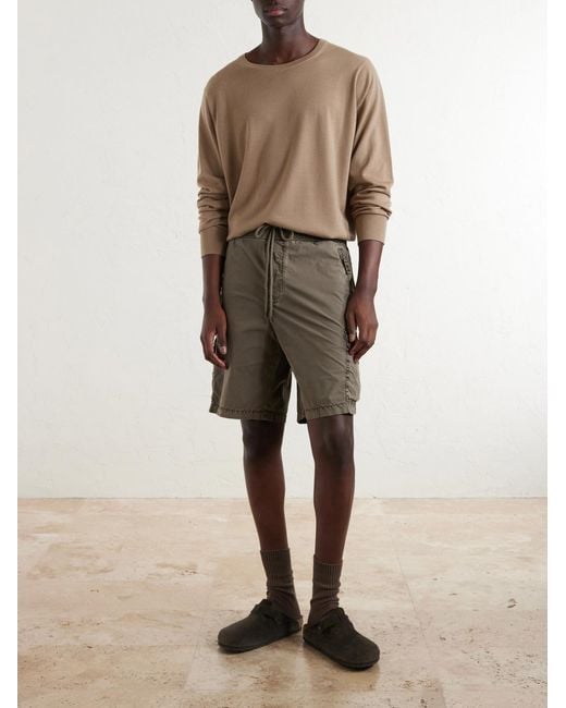 James Perse Gray Straight-leg Stretch Cotton-poplin Shorts for men