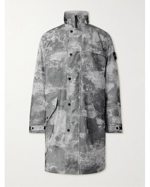 Stone Island Mantel aus Shell mit Camouflage-Print in Gray für Herren