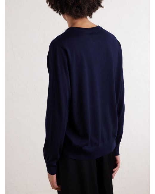 Merino Wool Sweater di Dries Van Noten in Blue da Uomo
