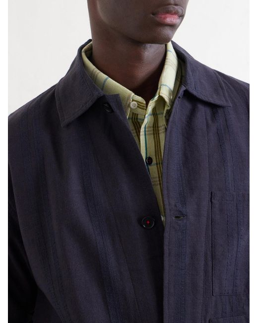 Kardo Blue Bodhi Cotton-Jacquard Jacket for men
