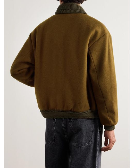 A Kind Of Guise Green Bajar Virgin Wool And Cashmere-blend Bomber Jacket for men