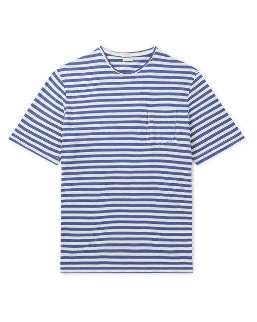 Massimo Alba Blue Panarea Striped Cotton And Linen-blend T-shirt for men