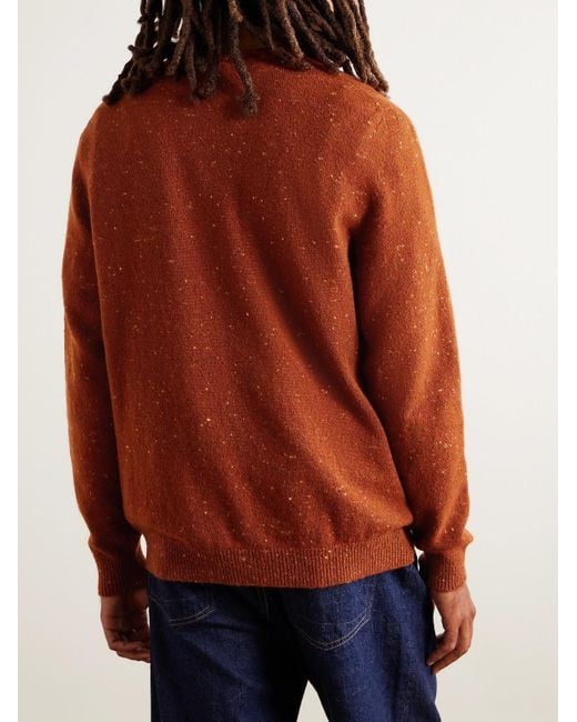 Inis Meáin Red Merino Wool And Cashmere-blend Sweater for men