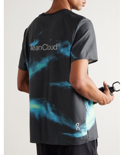 On Shoes Pace-T Printed Cleancloud Mesh T-Shirt in Blue for Men