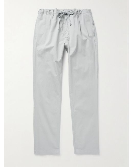Hartford White Tanker Slim-fit Straight-leg Cotton Drawstring Trousers for men