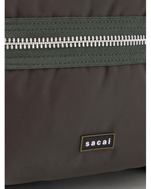 Sacai Black Logo-Appliquéd Shell Drawstring Backpack for men