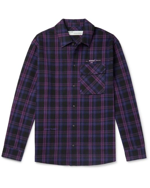 Off-White c/o Virgil Abloh Purple Flannel Check Shirt for men