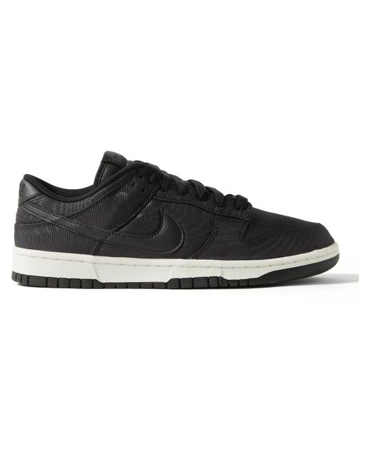 Nike Dunk Low Retro Prm Leather-trimmed Drill Sneakers in Black for Men |  Lyst