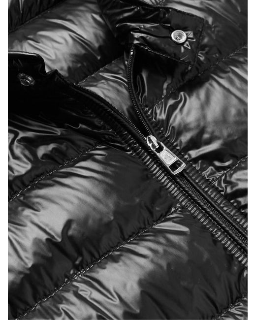 Moncler Black Acorus Logo-Appliquéd Quilted Glossed-Shell Down Jacket for men
