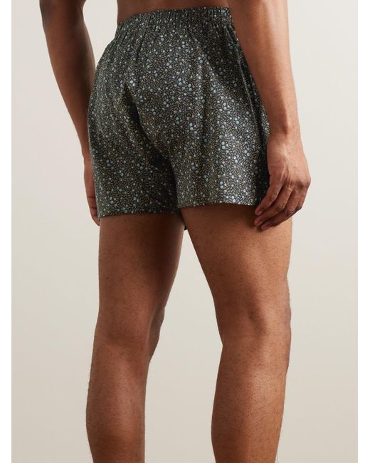 Sunspel Gray Floral-print Cotton Boxer Shorts for men