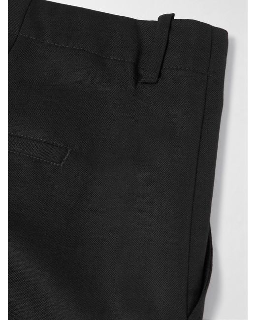 Our Legacy Black Borrowed Straight-Leg Pleated Wool Trousers for men