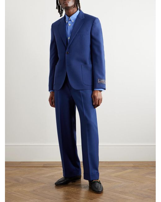 Gucci Sakko aus Twill mit Logoapplikation in Blue für Herren