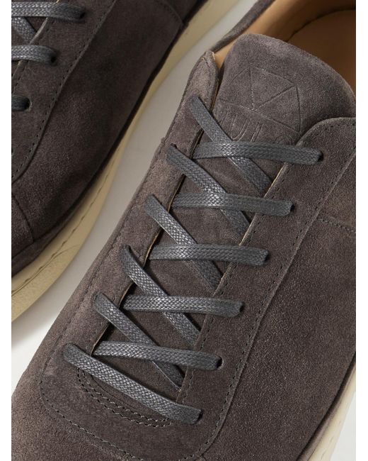 Mulo Brown Waxed-Suede Sneakers for men