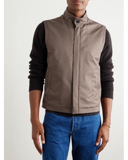 Zegna Brown Slim-Fit Shell Gilet for men