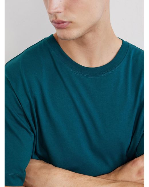 Dries Van Noten Blue Hertz Cotton-Jersey T-Shirt for men