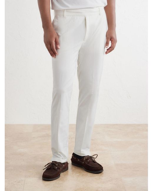 James Perse White Slim-Fit Stretch Cotton-Blend Trousers for men