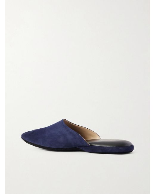 Charvet Blue Suede Slippers for men