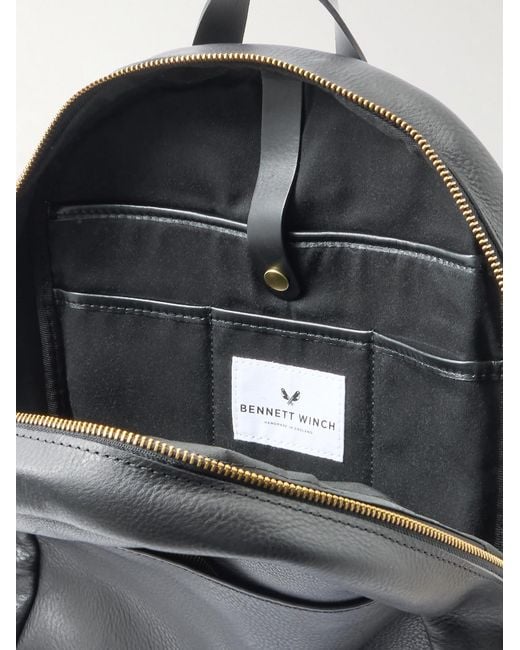 Bennett Winch Black Leather Backpack for men