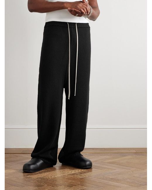 Rick Owens Black Las Palmas Straight-leg Cashmere Sweatpants for men
