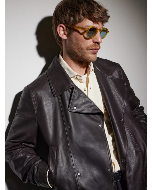 Garrett Leight Yellow Flipper Round-Frame Acetate Sunglasses for men