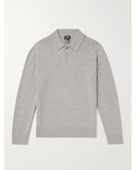 Club Monaco Gray Wool And Cashmere-blend Polo Sweater for men