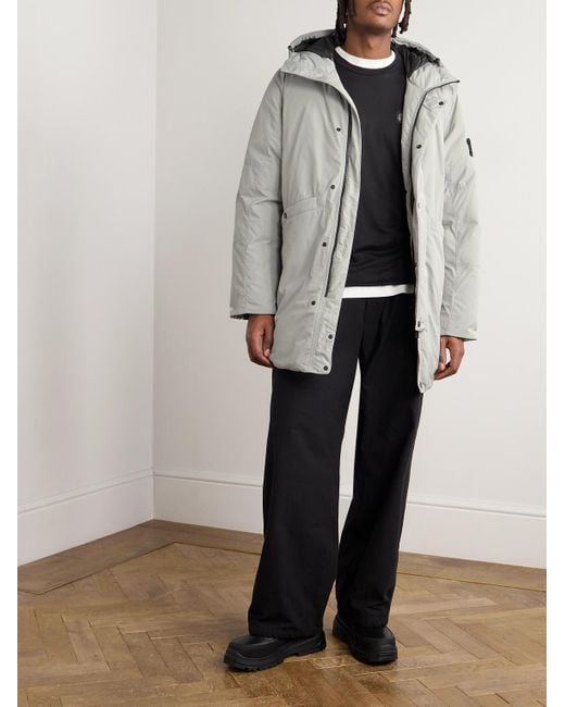 Stone Island Daunenparka aus "Micro Twill"-Material mit Kapuze und Logodetail in Gray für Herren