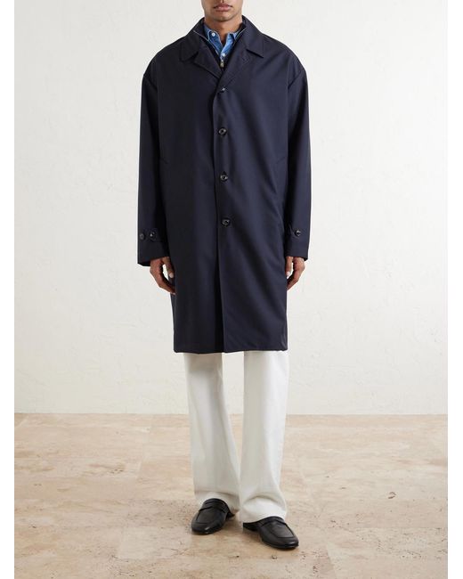 Valstar Blue Wool Trench Coat for men