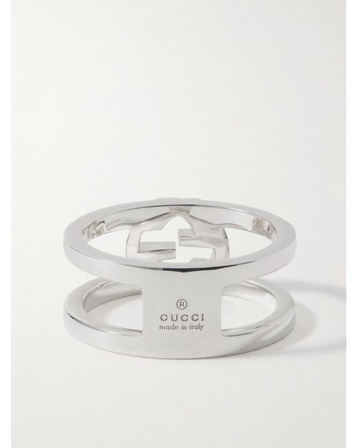 Anello in argento sterling di Gucci in White da Uomo