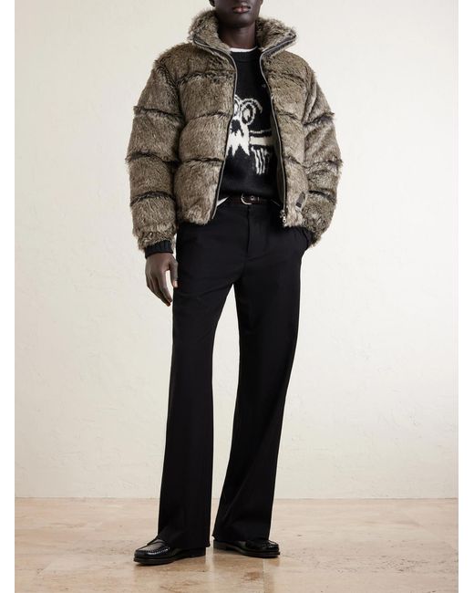 (w)taps Gray Plush Coat for men