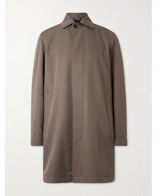 Zegna Brown Motorin 300Cc Satin-Twill Jacket for men