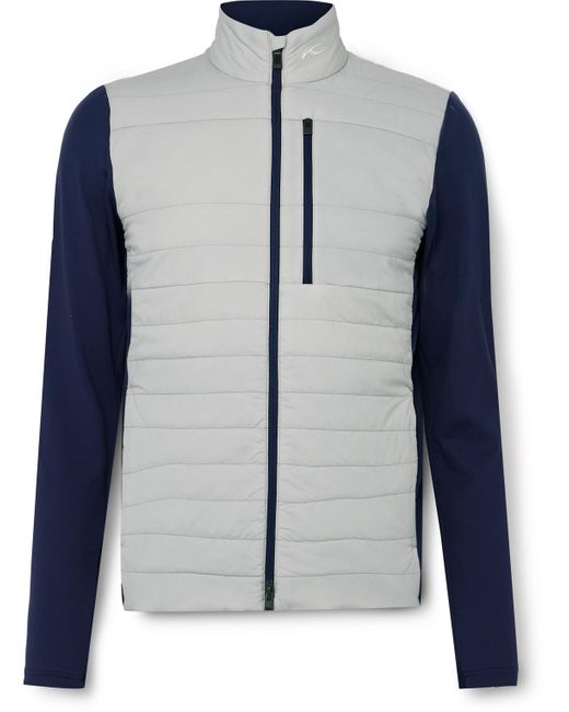 Kjus Blue Reach Slim-fit Quilted Shell And Stretch-jersey Golf Jacket for men