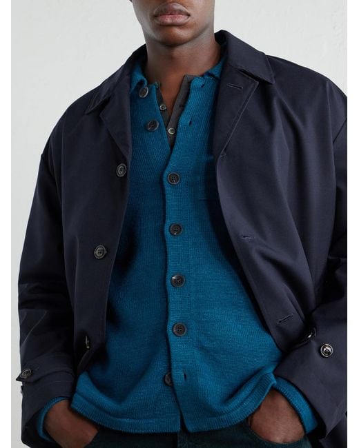 Inis Meáin Blue Merino Wool And Linen-Blend Cardigan for men