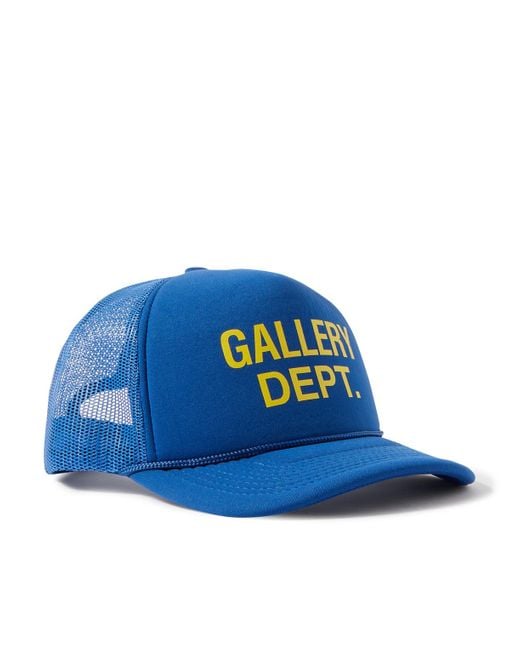 GALLERY DEPT. Blue Logo-print Canvas And Mesh Trucker Cap for men