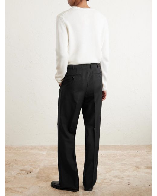 Saman Amel Black Amo Straight-leg Wool And Mohair-blend Suit Trousers for men
