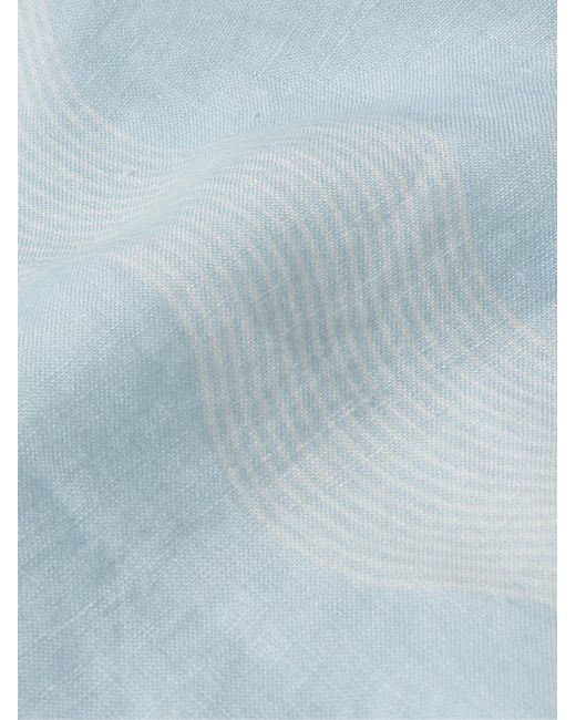 Camicia in lino stampato Castro di Frescobol Carioca in Blue da Uomo