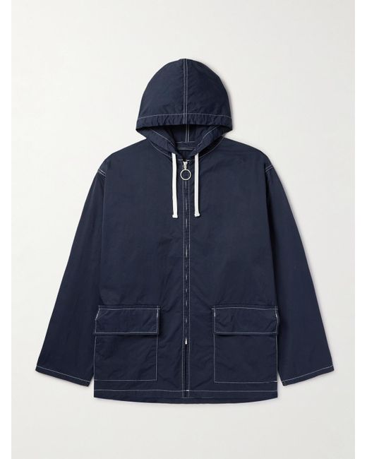 Kaptain Sunshine Blue Upland Nylon Hooded Parka for men