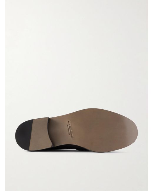 Manolo Blahnik Perry Pennyloafers aus vollnarbigem Leder in Black für Herren