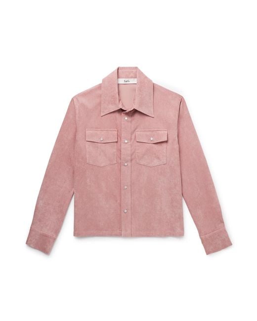 Séfr Pink Maurice Corduroy Overshirt for men