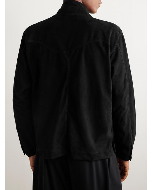 STÒFFA Black Suede Blouson Jacket for men