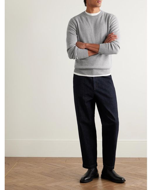 Incotex Zanone schmal geschnittener Pullover aus einer Schurwoll-Kaschmirmischung in Gray für Herren