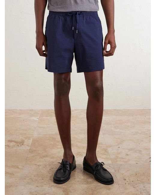 Polo Ralph Lauren Blue Cotton-blend Seersucker Drawstring Shorts for men