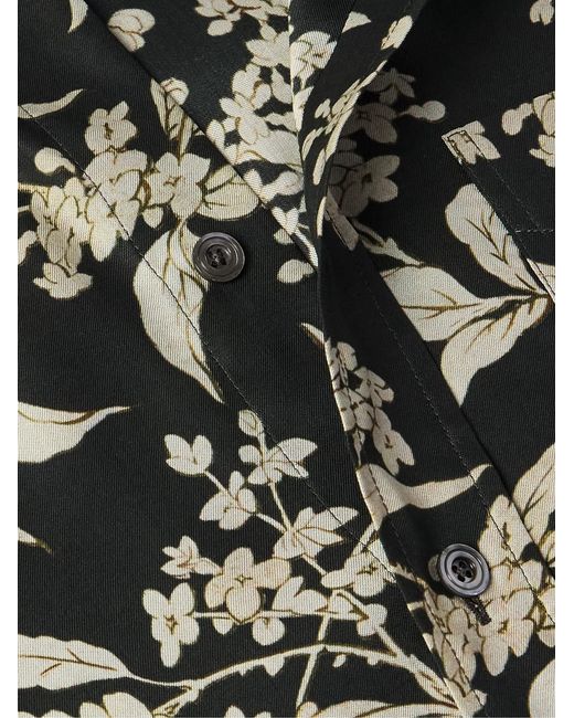 Tom Ford Green Botanical Print Lyocell Button-Down Shirt for men