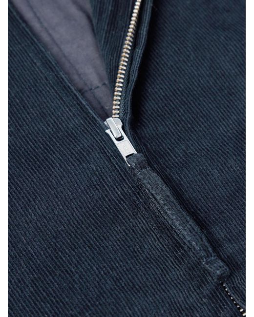 Kardo Blue Max Logo-embroidered Cotton-corduroy Bomber Jacket for men