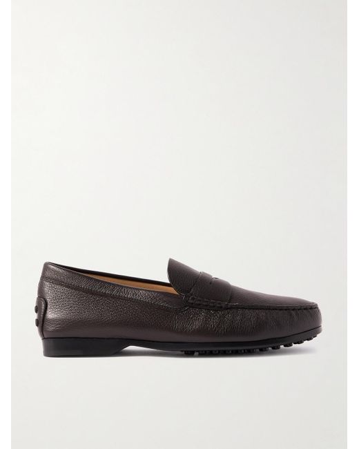 Tod's Brown Full-Grain Leather Penny Loafers for men